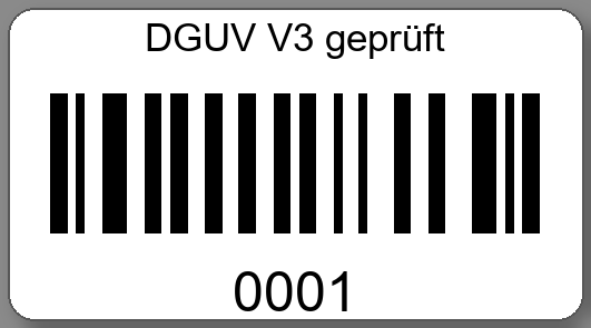 Prüfetiketten 45x25mm PE-Etiketten weiß DGUV V3 geprüft