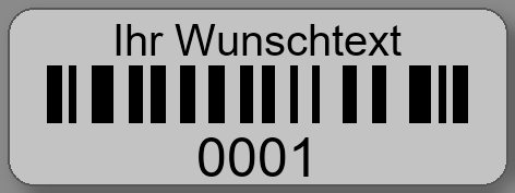 Inventaretiketten 40x15mm PET-Etiketten silber matt Ihr Wunschtext