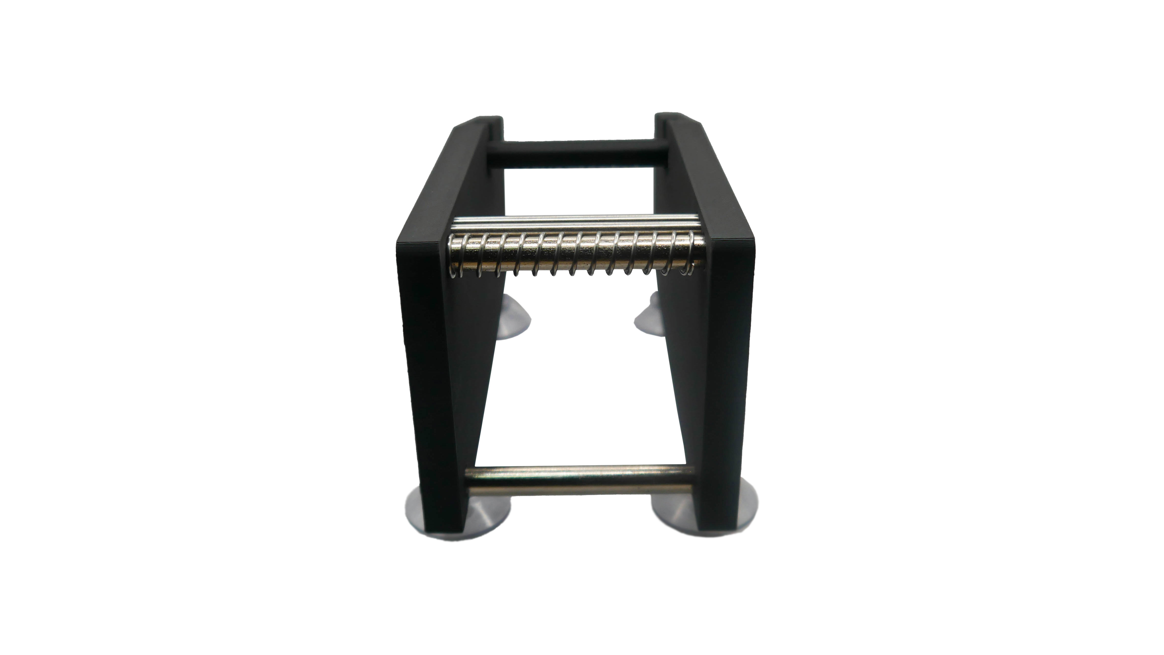 Manueller Spender für Etiketten | Mit Saugnäpfen | Aus robustem Kunststoff | Schwarz