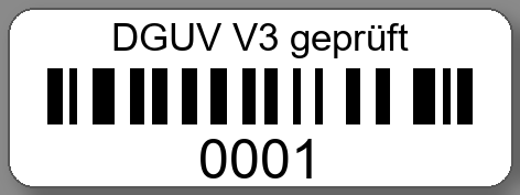 Prüfetiketten 40x15mm PE-Etiketten weiß DGUV V3 geprüft